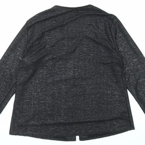 BASSINI Womens Black Polyester Basic Blouse Size 22 Scoop Neck - Two in One Metallic
