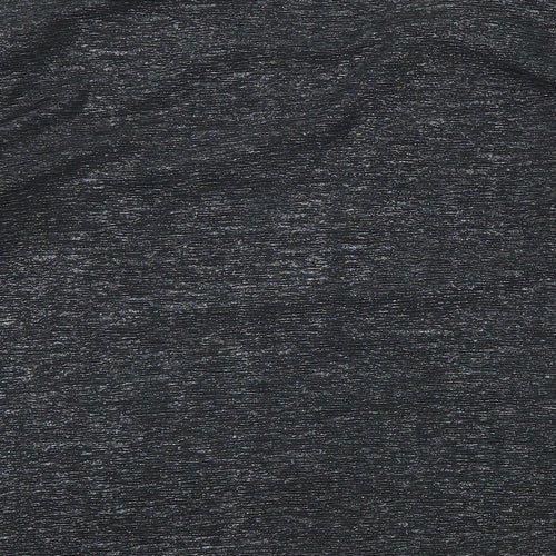 BASSINI Womens Black Polyester Basic Blouse Size 22 Scoop Neck - Two in One Metallic