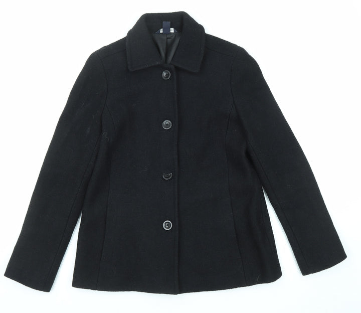 Lands' End Womens Black Jacket Size 12 Button
