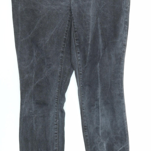 Gap Womens Grey Polyester Skinny Jeans Size 32 in L30 in Regular Button - Tie Dye Effect