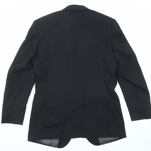Antich Collection Mens Black Wool Jacket Suit Jacket Size 38 Regular