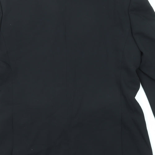 Antich Collection Mens Black Wool Jacket Suit Jacket Size 38 Regular