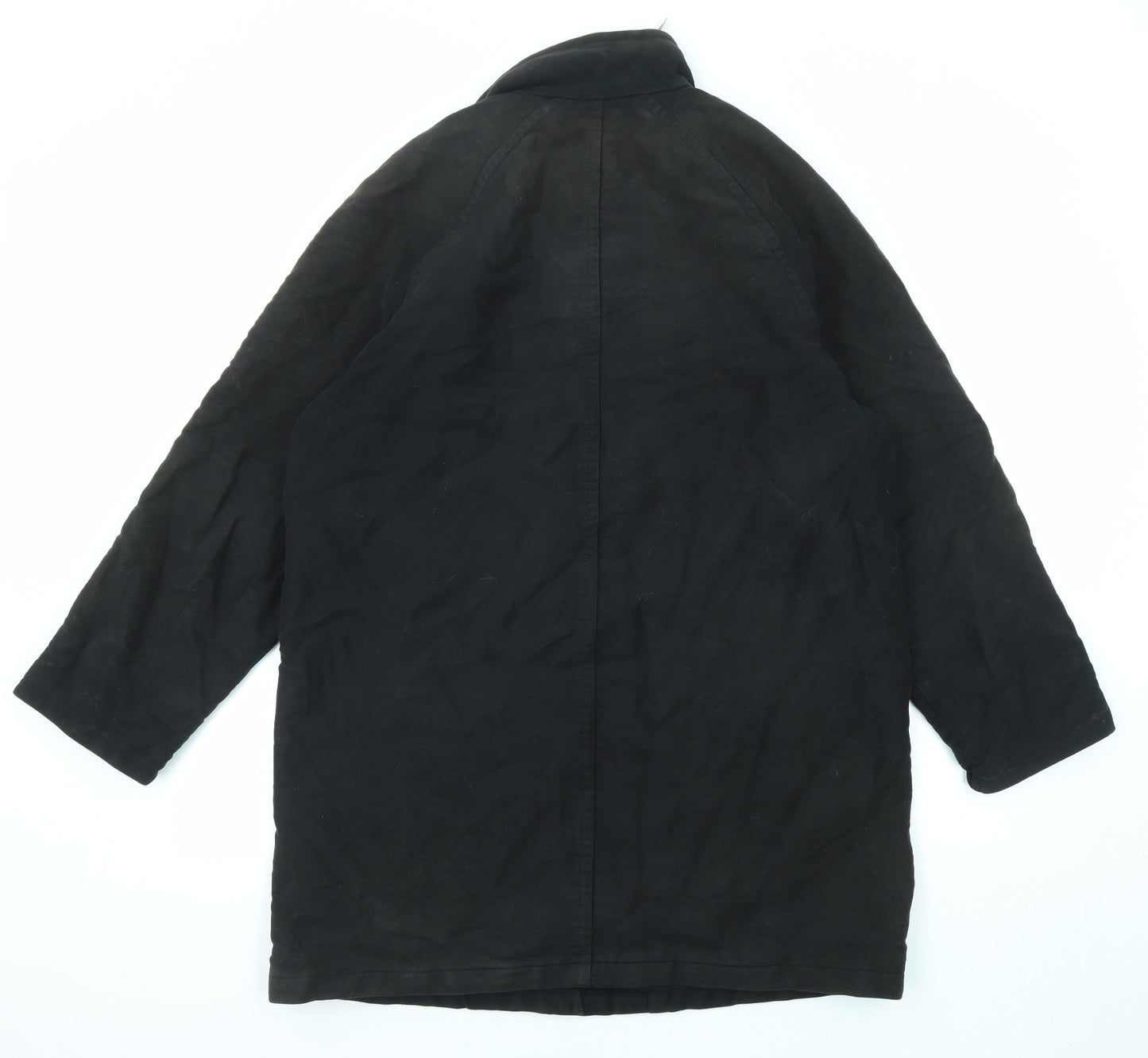 Marks and Spencer Womens Black Overcoat Coat Size 10 Zip