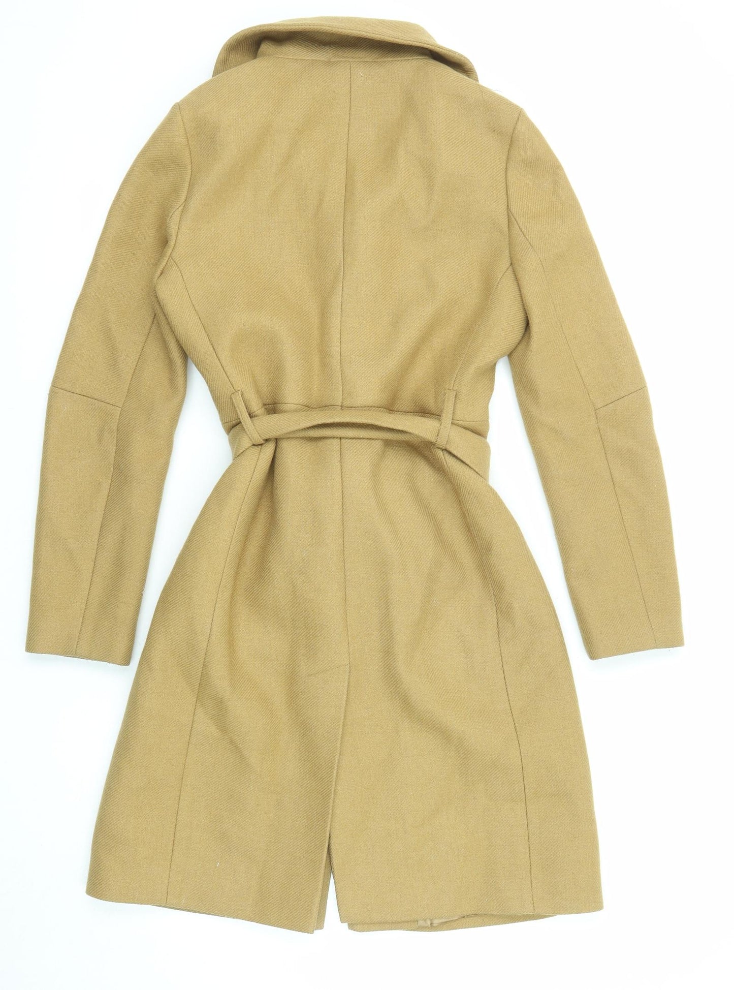 Warehouse Womens Beige Overcoat Coat Size 8 Button