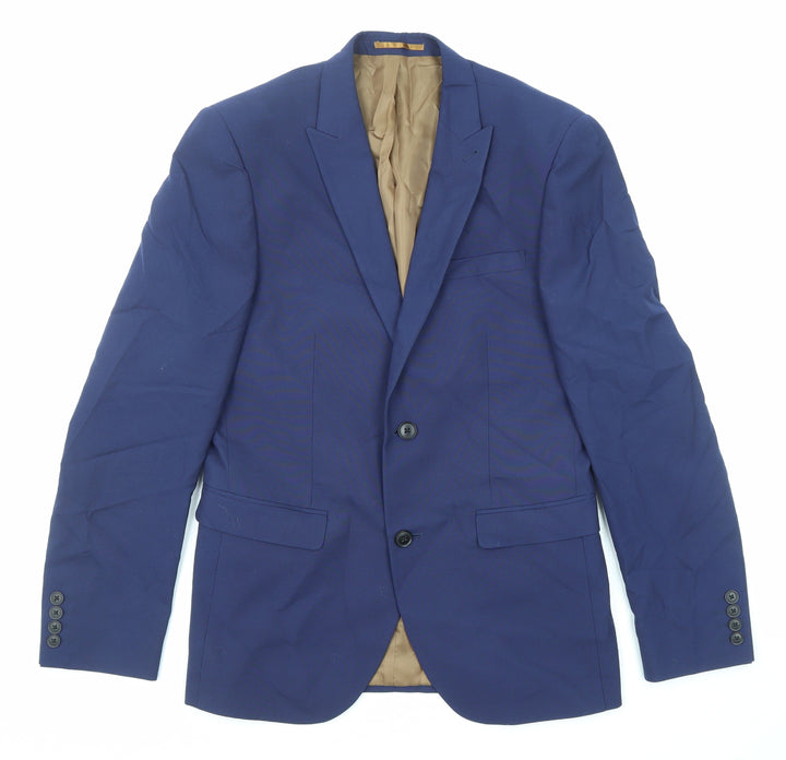 NEXT Mens Blue Polyester Jacket Suit Jacket Size 38 Regular