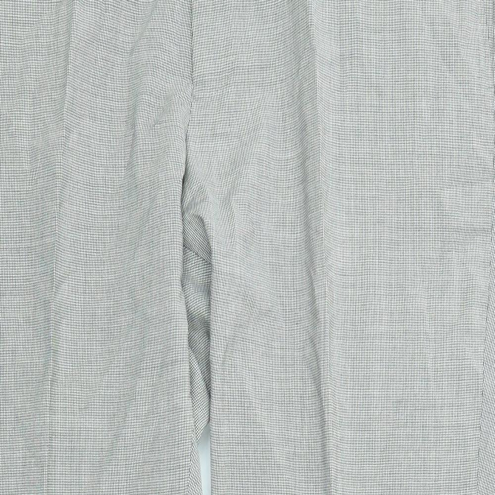 Marks and Spencer Mens Grey Wool Trousers Size 44 in L31 in Regular Zip