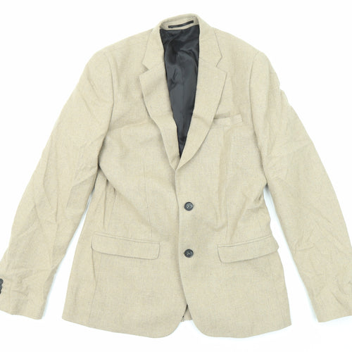 New Look Mens Beige Polyester Jacket Suit Size 38 Regular
