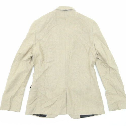 New Look Mens Beige Polyester Jacket Suit Size 38 Regular