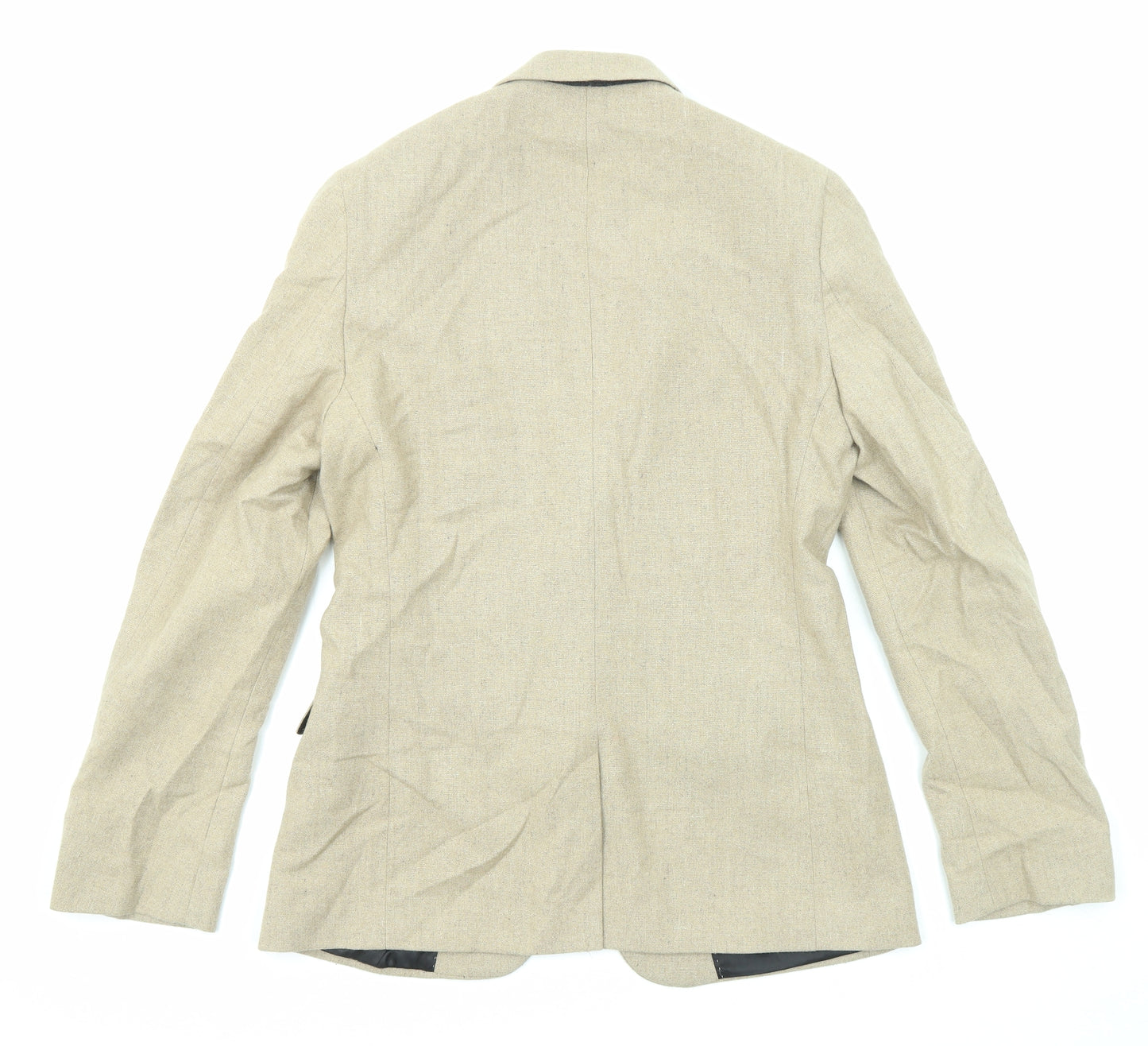 New Look Mens Beige Polyester Jacket Suit Size 38 Regular