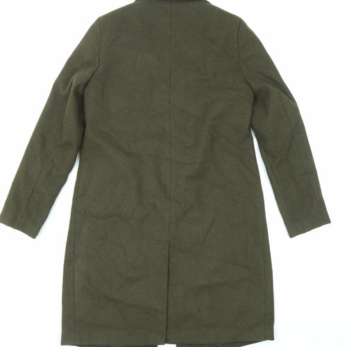 New Look Womens Green Overcoat Coat Size 12 Button