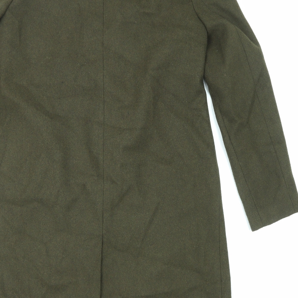 New Look Womens Green Overcoat Coat Size 12 Button