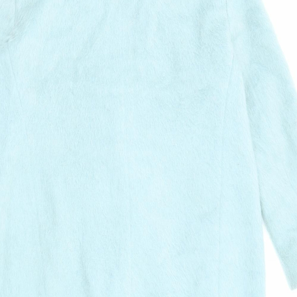 Autograph Womens Blue Overcoat Coat Size 12 Button