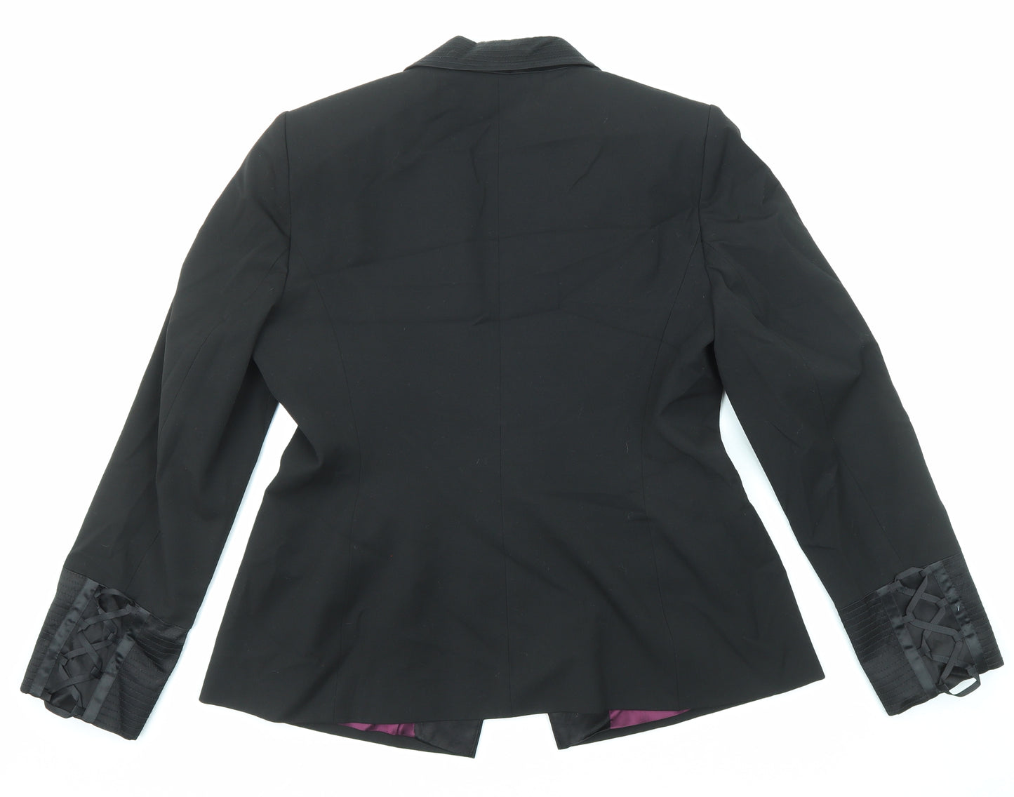 Spirit Womens Black Jacket Blazer Size 14 Button