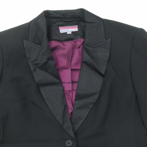 Spirit Womens Black Jacket Blazer Size 14 Button