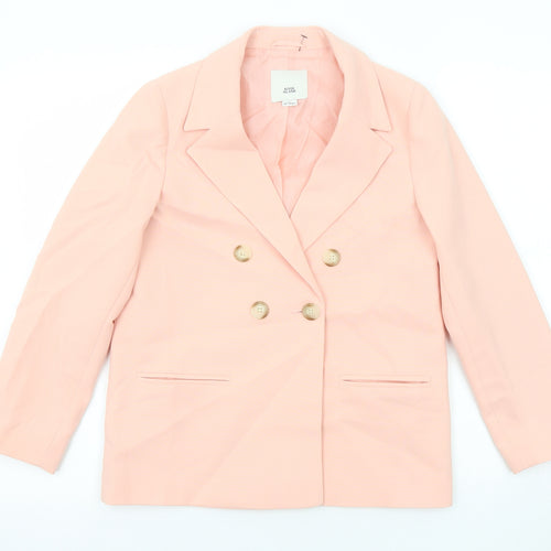 River Island Girls Pink Jacket Blazer Size 9-10 Years Button