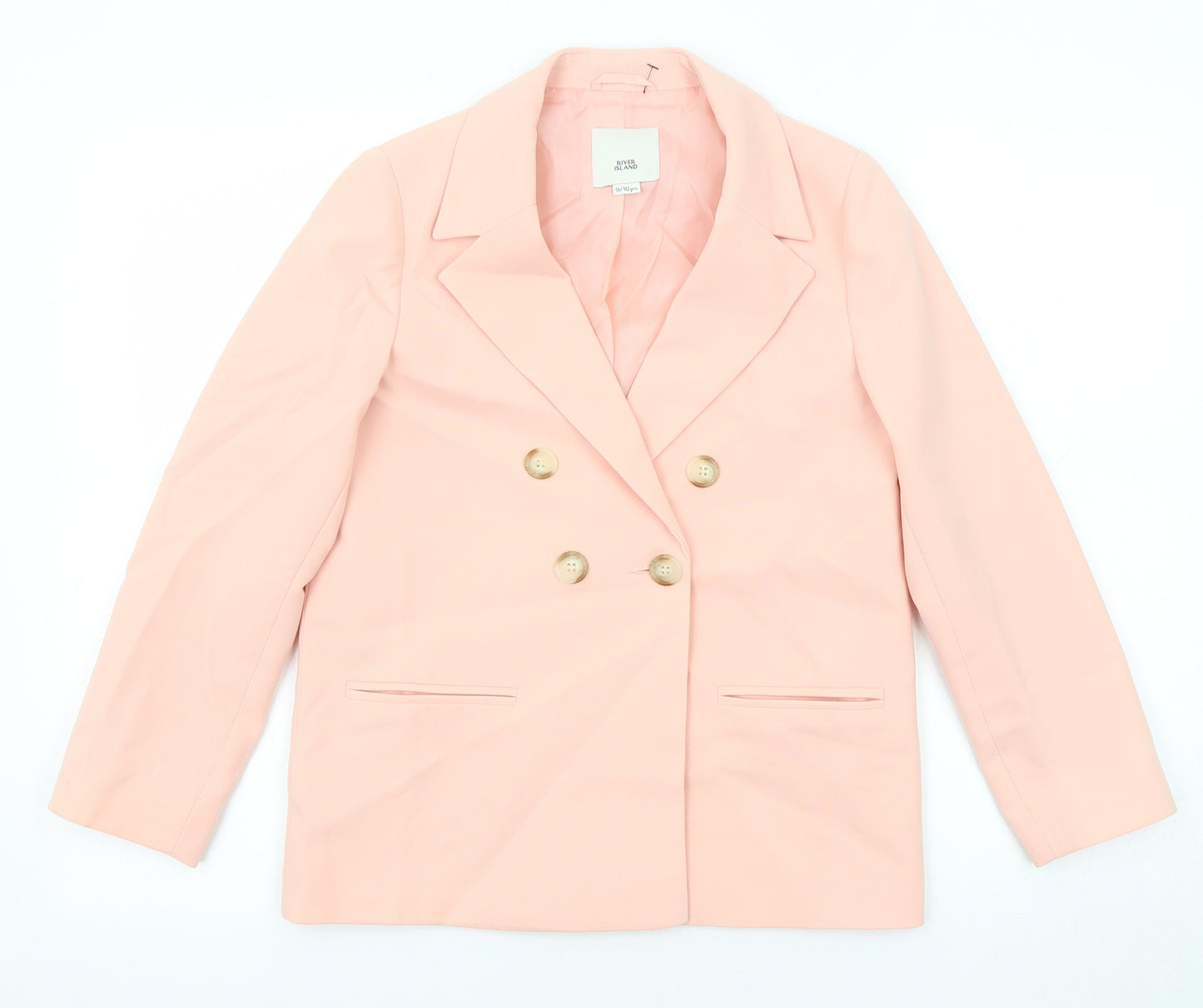 River Island Girls Pink Jacket Blazer Size 9-10 Years Button