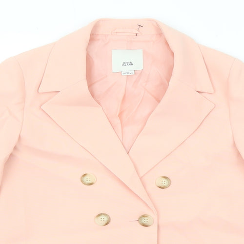 River Island Girls Pink Jacket Blazer Size 9-10 Years Button