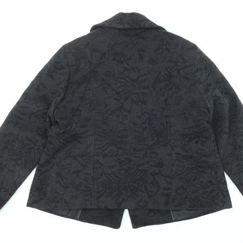 Per Una Womens Black Geometric Jacket Size 20 Button