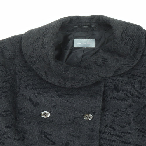 Per Una Womens Black Geometric Jacket Size 20 Button