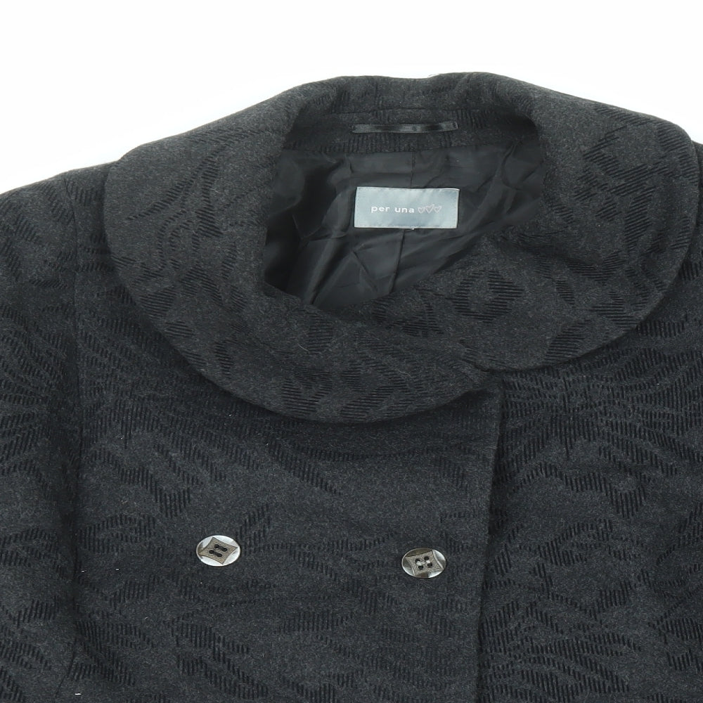 Per Una Womens Black Geometric Jacket Size 20 Button