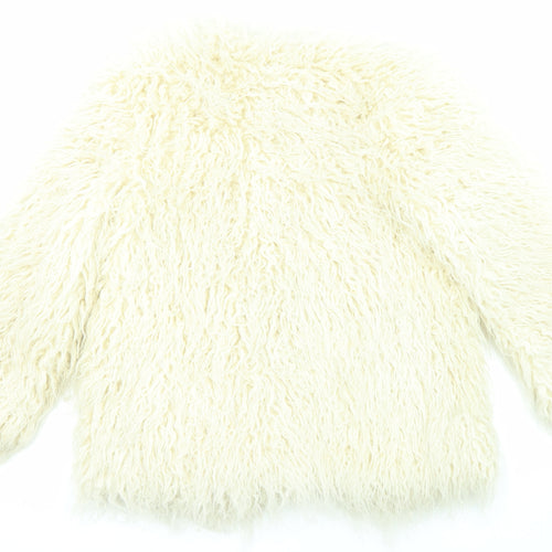 H&M Womens Ivory Jacket Size XS - Faux Fur