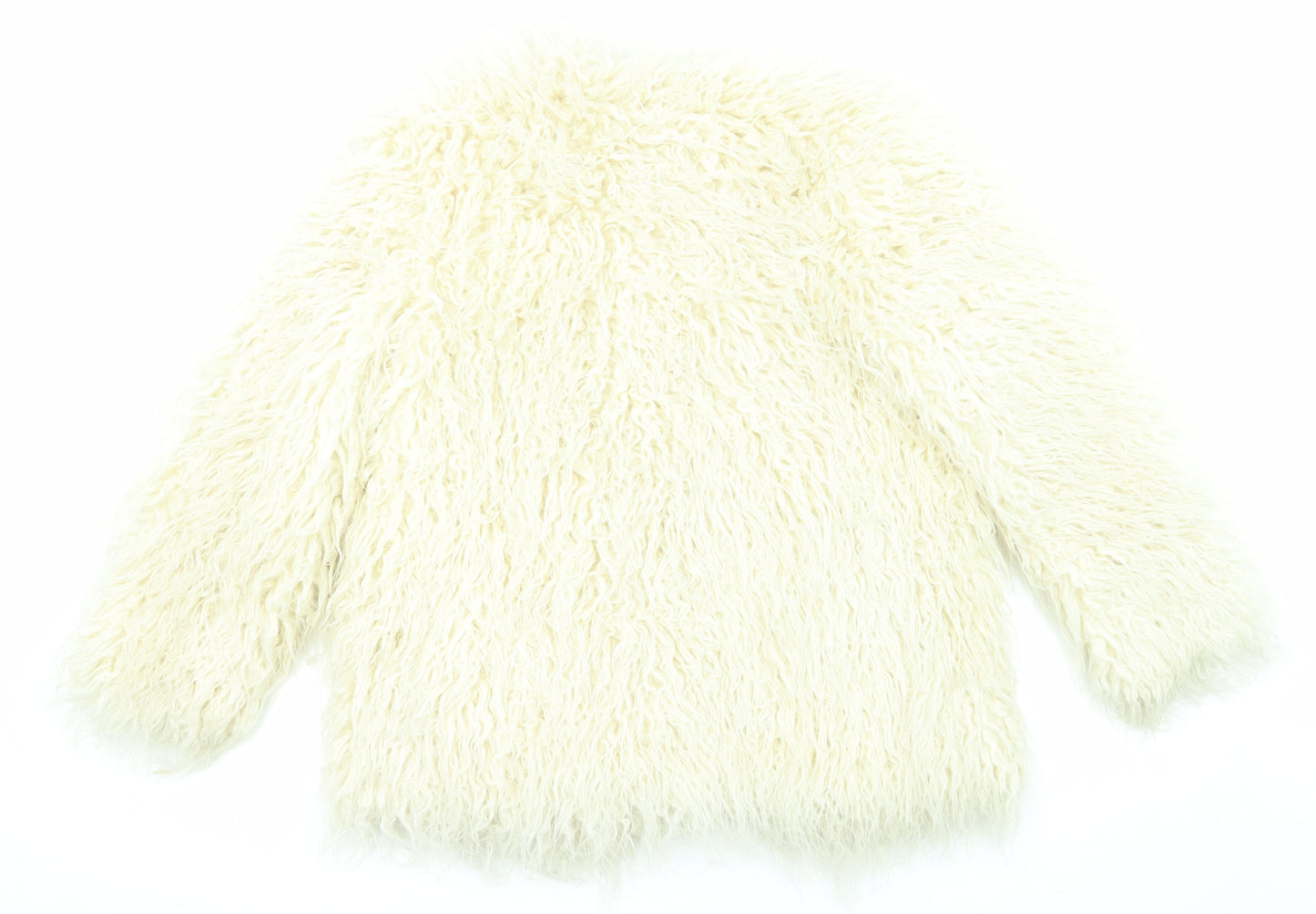 H&M Womens Ivory Jacket Size XS - Faux Fur