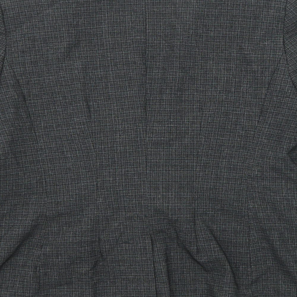 NEXT Womens Grey Herringbone Polyester Jacket Blazer Size 14
