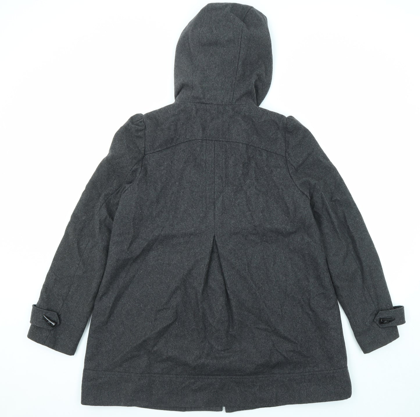 New Look Womens Grey Pea Coat Coat Size 14 Button
