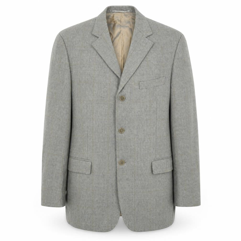 Front view of Marks & Spencer men’s grey wool jacket suit jacket, size 42, regular