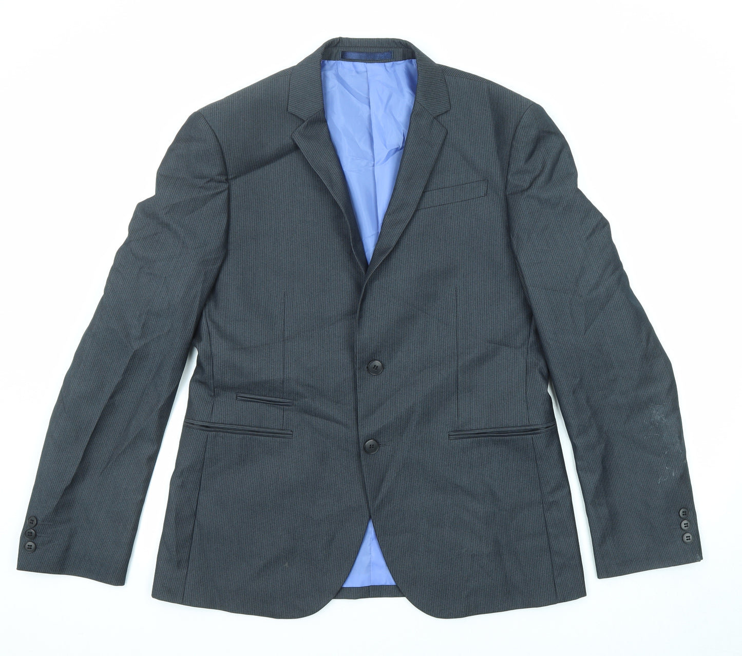 Marks and Spencer Mens Grey Striped Polyester Jacket Suit Jacket Size 4XL Regular