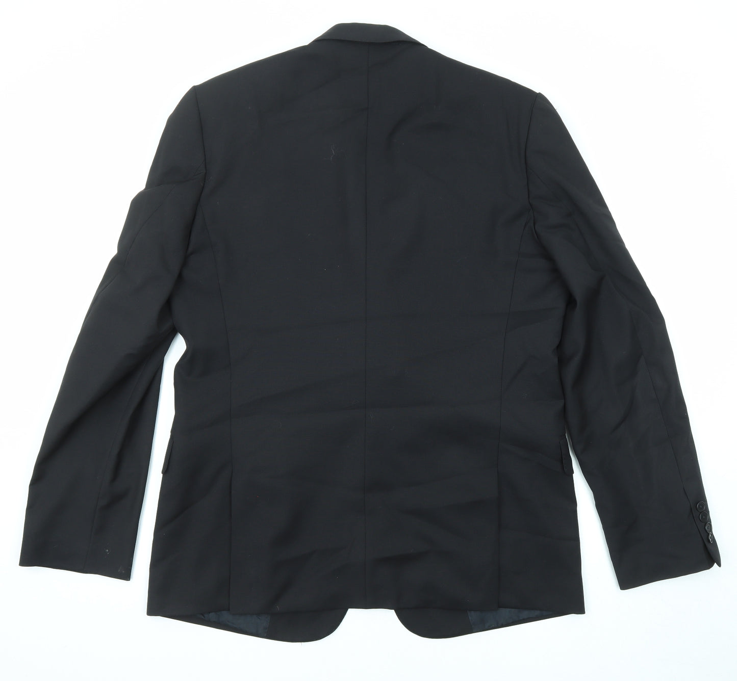 Jaeger Mens Black Wool Jacket Suit Jacket Size 44 Regular