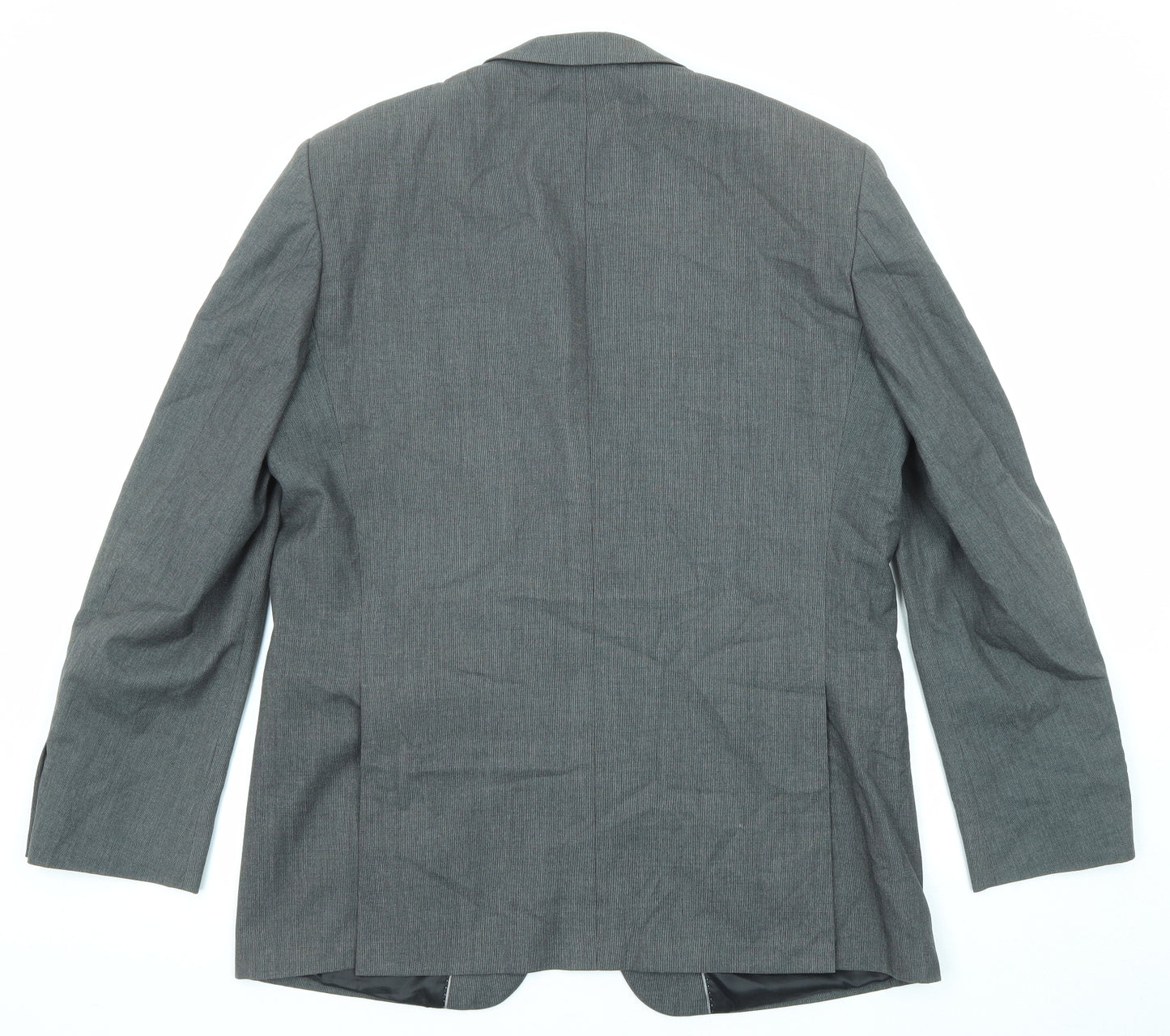 Terry de Havilland Mens Grey Polyester Jacket Suit Jacket Size 42 Regular