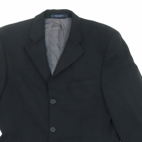 Ted Baker Mens Black Wool Jacket Suit Jacket Size 36 Regular
