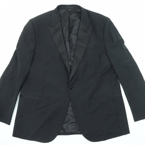 Marks and Spencer Mens Black Wool Jacket Suit Jacket Size 48 Regular