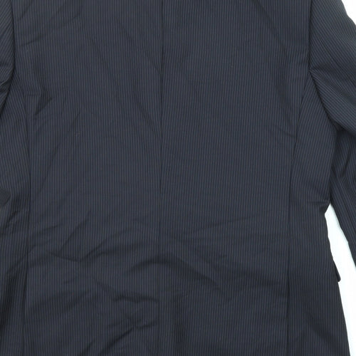 John Lewis Mens Blue Striped Wool Jacket Suit Jacket Size 40 Regular