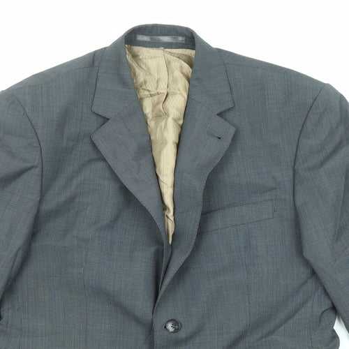 Racing Green Mens Grey Wool Jacket Suit Jacket Size 38 Regular