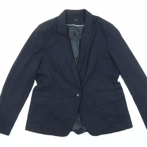 NEXT Womens Blue Polyester Jacket Blazer Size 16