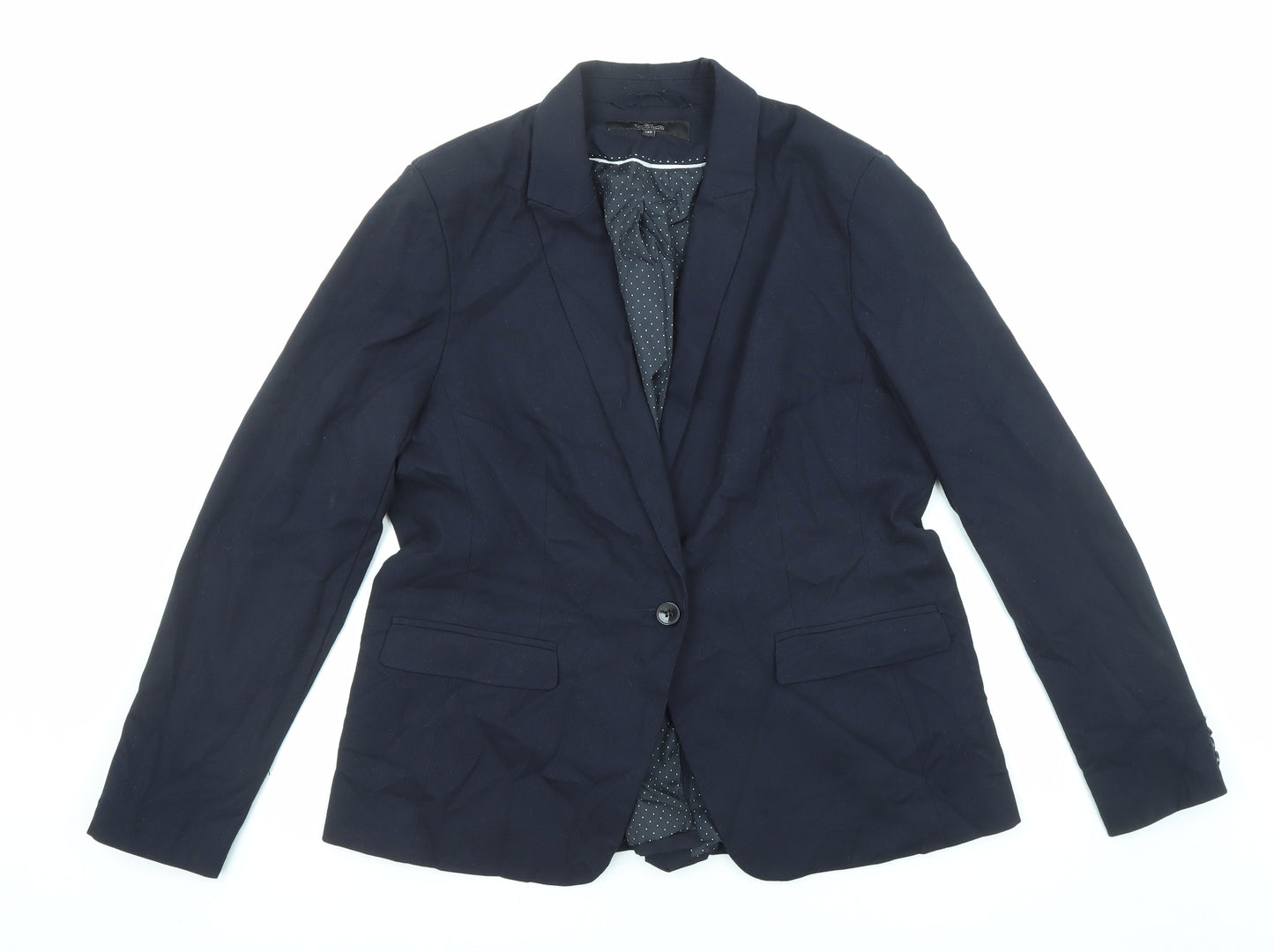 NEXT Womens Blue Polyester Jacket Blazer Size 16