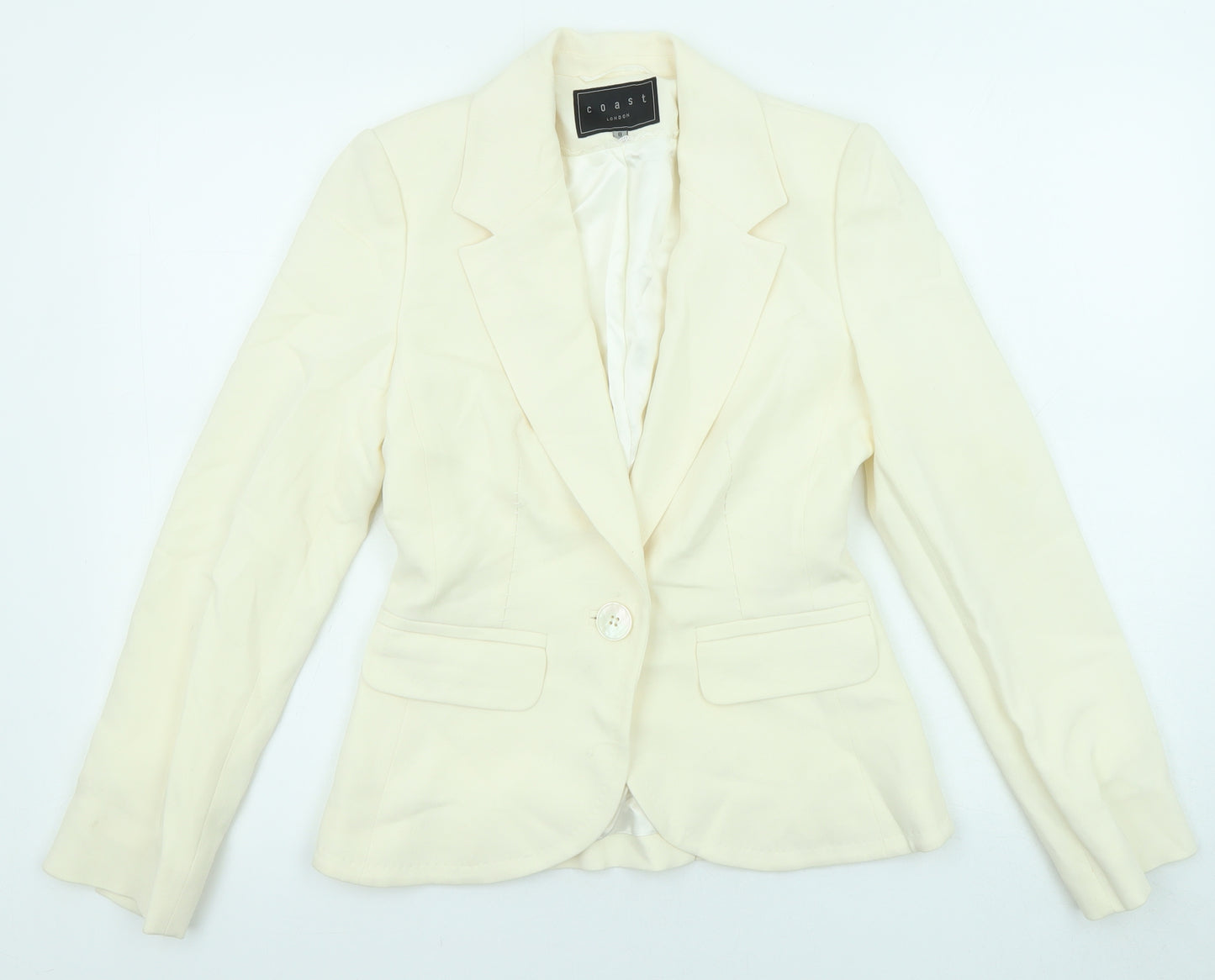 Coast Womens Ivory Jacket Blazer Size 8 Button