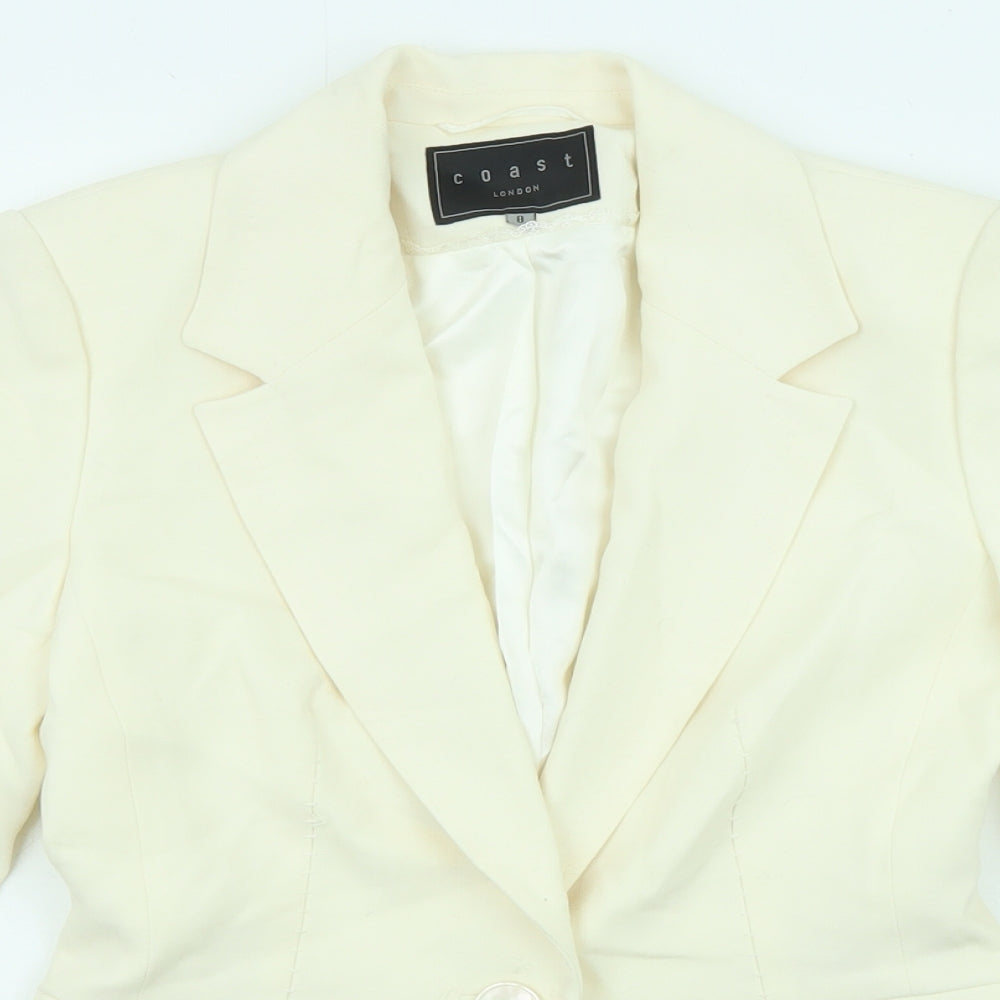 Coast Womens Ivory Jacket Blazer Size 8 Button