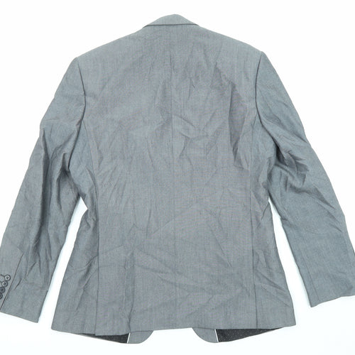 Limehaus Mens Grey Polyester Jacket Suit Jacket Size 40 Regular