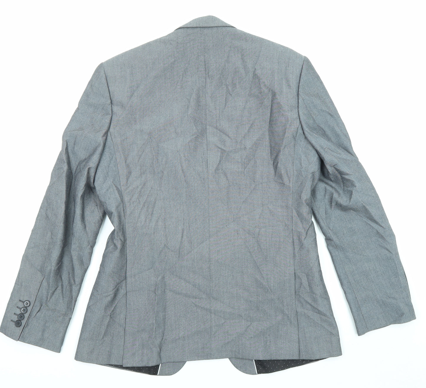 Limehaus Mens Grey Polyester Jacket Suit Jacket Size 40 Regular
