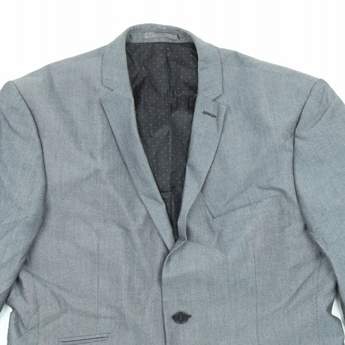 Limehaus Mens Grey Polyester Jacket Suit Jacket Size 40 Regular