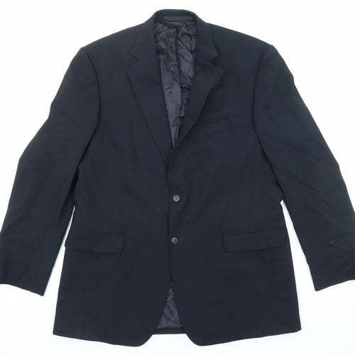 Marks and Spencer Mens Blue Wool Jacket Suit Jacket Size 42 Regular