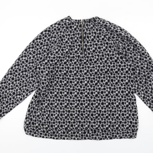 Religion Womens Grey Round Neck Geometric Polyester Pullover Jumper Size 14
