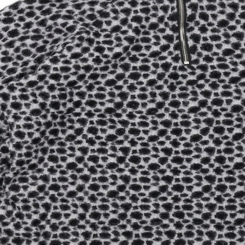 Religion Womens Grey Round Neck Geometric Polyester Pullover Jumper Size 14