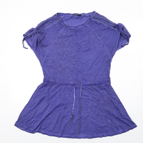 Desigual Womens Blue Cotton A-Line Size S Round Neck Pullover