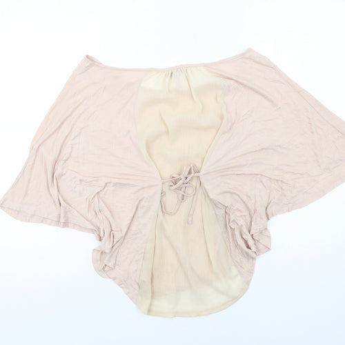 Zara Womens Pink Polyester Basic Blouse Size M Boat Neck