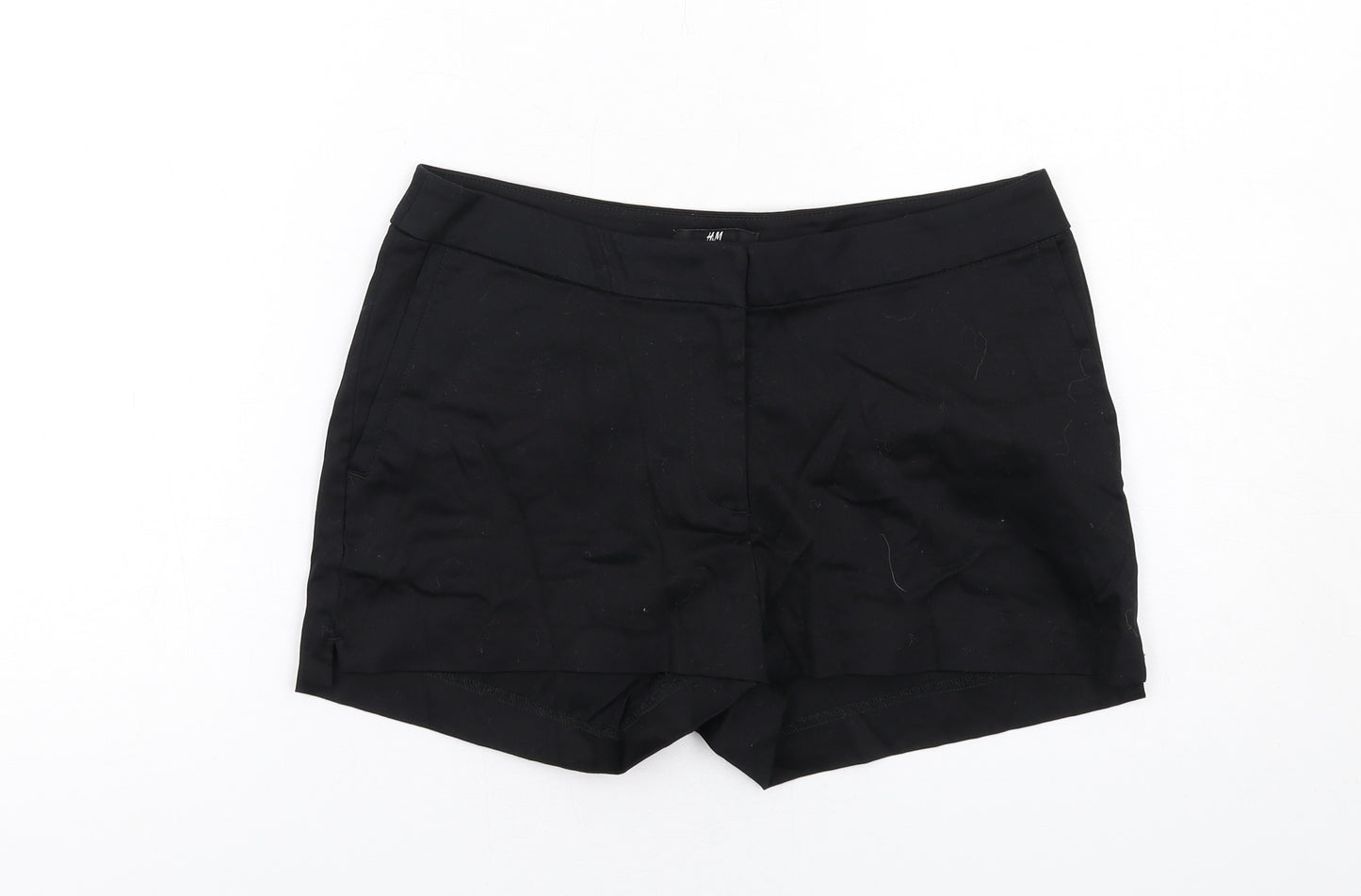 H&M Womens Black Cotton Sailor Shorts Size 8 Regular Zip