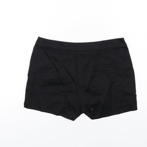 H&M Womens Black Cotton Sailor Shorts Size 8 Regular Zip
